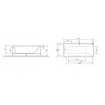 Каркас для ванни Am Pm Spirit W72A-170-070W-R2 (170x70)