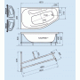 Ванна асимметричная Triton Скарлет 167x96 правая