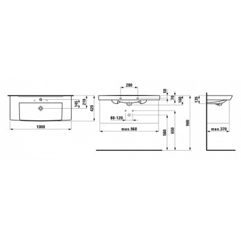 Laufen Pro Nordic H8109580001041 Раковина 100 см.