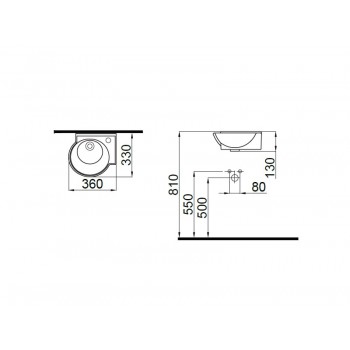 Idevit Myra 0201-0365-08 Раковина 36 см.