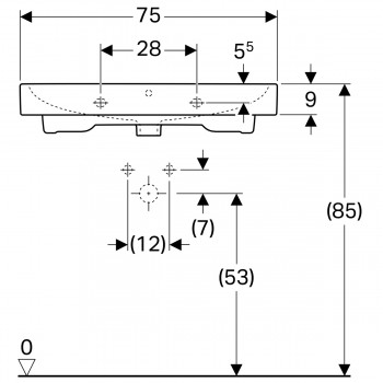 Geberit Icon 124075000 Раковина 75 см.