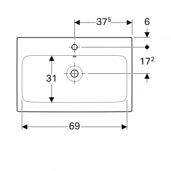 Geberit Icon 124075000 Раковина 75 см.