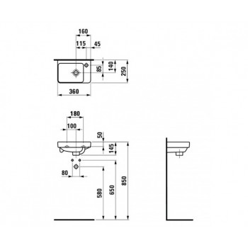 Laufen Pro S H8159600001041 Раковина 36 см.