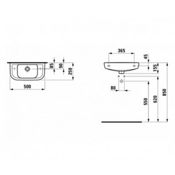 Laufen Pro H8169570001091 Раковина 50 см.