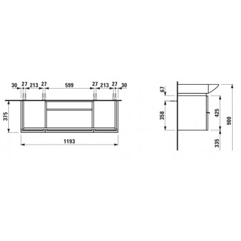 Laufen Palace H4013010754751 Тумба під раковину 120 см.