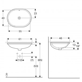 Geberit Variform 500.757.01.2 Раковина 55 см.