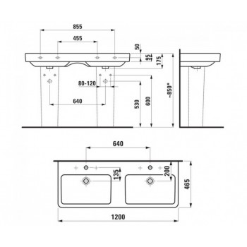 Laufen Pro S H8149660001041 Раковина 120 см.