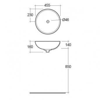 Rak Ceramics Diana OC72AWHA Раковина 41 см.