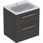 Тумба з умивальником Geberit Selnova Square 501.237.00.1 60 см. Slim rim Anthracite