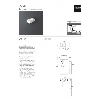 Умывальник Simas Agile AG20NM Black matt 20 см.