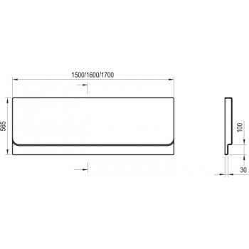 Панель для ванны фронтальная Ravak Chrome CZ73100A00 160 см.