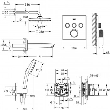 Душова система Grohe Grohtherm Smartcontrol UA26415SC6