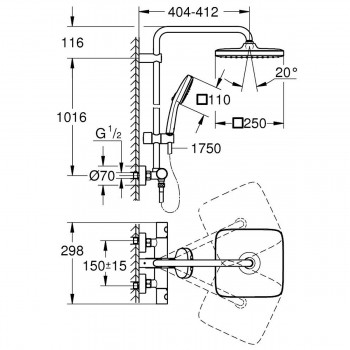 Душова система Grohe Tempesta 266892431 250 мм.