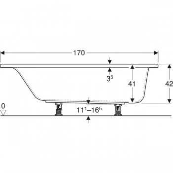 Geberit Selnova 554.384.01.1 Ванна прямокутна (170х70 см.)