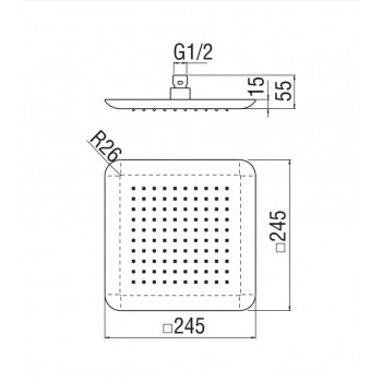 Верхний душ Nobili Components AD139/122CR