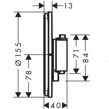 Зовнішня частина термостату на 2 споживачі Hansgrohe Showerselect Comfort S 15554000