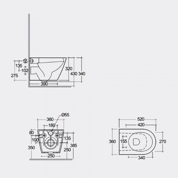 Rak Feeling RSTSC3901504 + RST23504A Унітаз підвісний з кришкою Duroplast, SLIM, Soft Close, Quick Release, Rimless