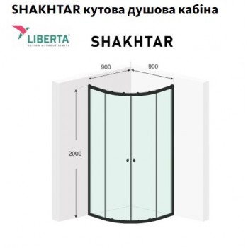 Душова кабіна Liberta Shakhtar 90х90 см.