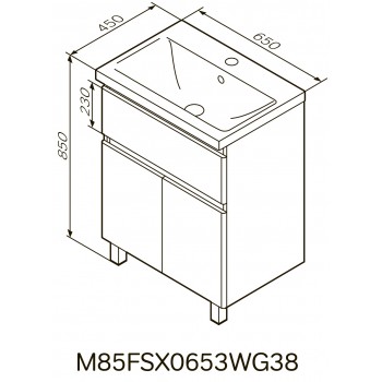 Тумба + раковина Am Pm X-Joy M85-FSX0653-WC0653WG38 65 см.