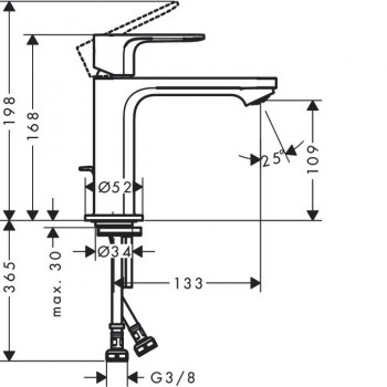 Hansgrohe Rebris E 72557000 Смеситель для раковины