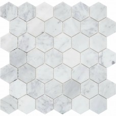 Мозаїка Mozaico De Lux C-Mos Hexagon Bianco Carrara Pol 305x305
