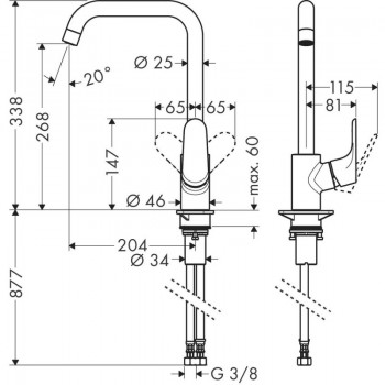 Змішувач для кухні Hansgrohe Focus M41 31820670