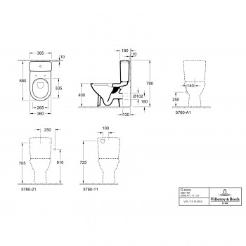 Унитаз напольный Villeroy and Boch O.Novo 5661R001