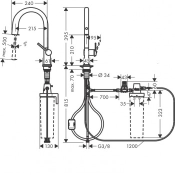 Смеситель для кухни Hansgrohe Aqittura M91 76803000