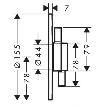 Зовнішня частина термостату на 2 споживачі Hansgrohe Duoturn S 75418670