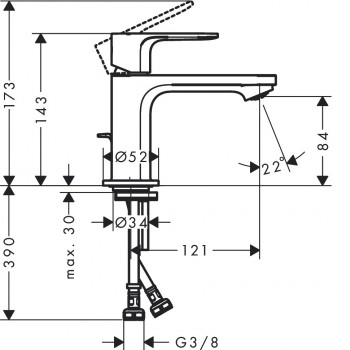 Смеситель для раковины Hansgrohe Rebris S 72586000