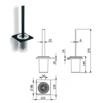 Ершик Langberger Slim Black 2138025A-BP