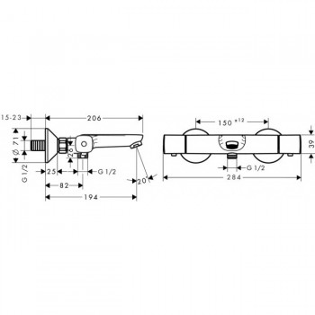 Термостат для ванны HANSGROHE Ecostat 13123000