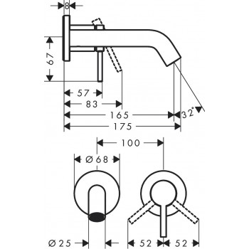 Смеситель для раковины Hansgrohe Tecturis S 73350000