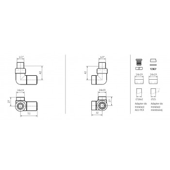 Набір вентилів для рушникосушки Terma Set Of Valves WRZRC32-CR