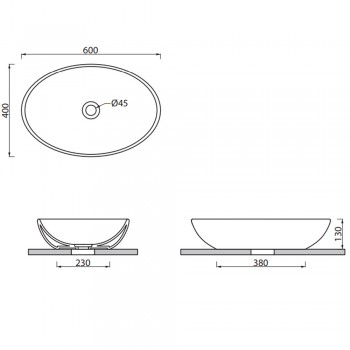 Раковина SDR Flat 2 MGLVF2 60х40 см. в цвете magnesio