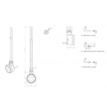 ТЭН для полотенцесушителя Terma Moa WEMOA06T916M