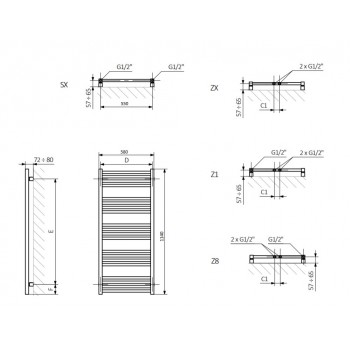 Рушникосушка Terma Fiona WGFIN114058K9M5SX (1140х580 мм.)