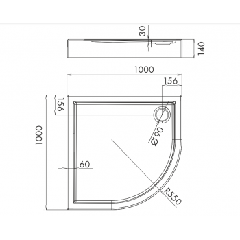 Душовий Піддон Primera Frame Ctq2010 (100X100 См.)