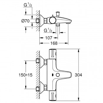 Термостат для ванни Grohe Grohtherm 800 1022032430