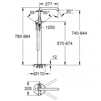 Смеситель для ванны Grohe Essence 25248KF1