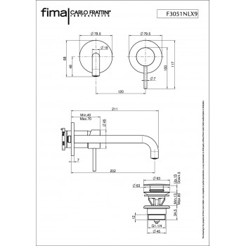 Змішувач для умивальника Fima Spillo Up F3051LX9/3520CR Chrome