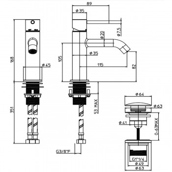 Змішувач для раковини Bossini Teo Line Z00701000094005