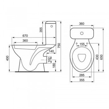 Унитаз компакт Cersanit Koral CCKZ1015371894 767 011 с полипропиленовым сиденьем