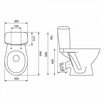 Унітаз компакт Cersanit Koral CCKZ1015391894 / K681-002 з кришкою поліпропилен