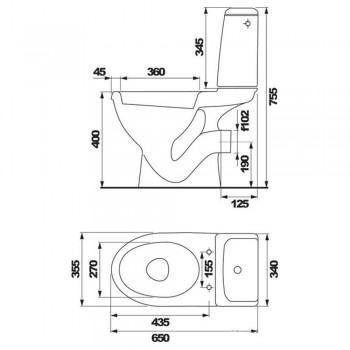 Унитаз компакт Cersanit Eko CCKZ1015401894 / K07-240 с крышкой полипропилен