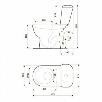 Унитаз компакт Cersanit Merida CCKZ1015421894 772 011 с полипропиленовым сиденьем