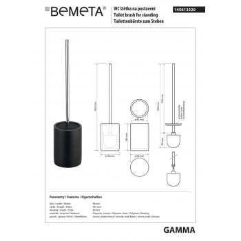Туалетна щітка Bemeta Gamma 145613320