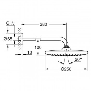 Верхний душ Grohe Tempesta 266682430 250 мм.