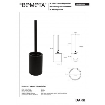 Туалетная щетка Bemeta Dark 104913090