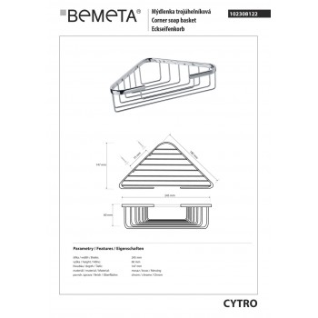 Поличка для мила кутова Bemeta Cytro 102308122